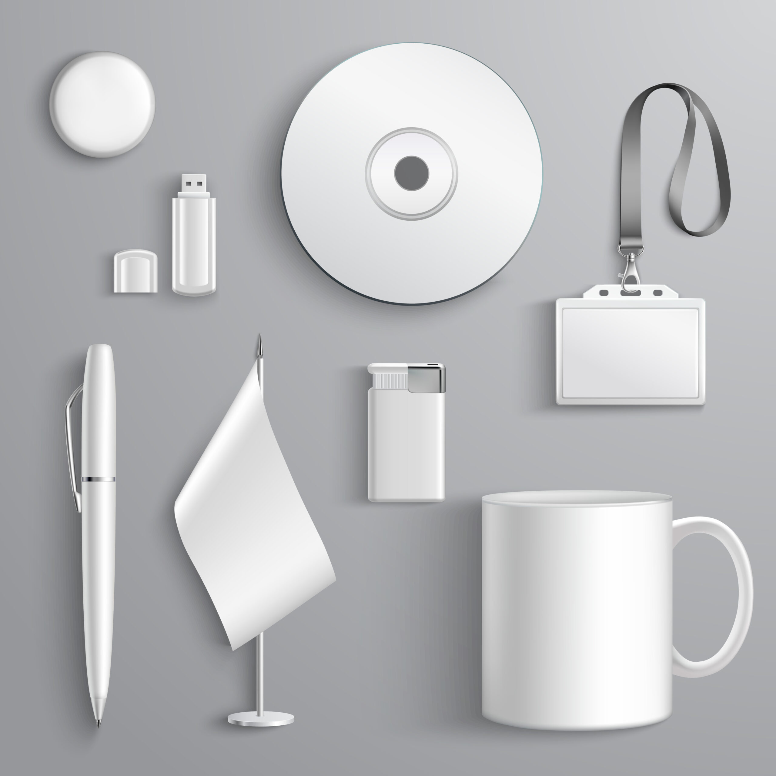 Corporate Identity Set White realistic corporate identity set of stationary elements isolated vector illustration