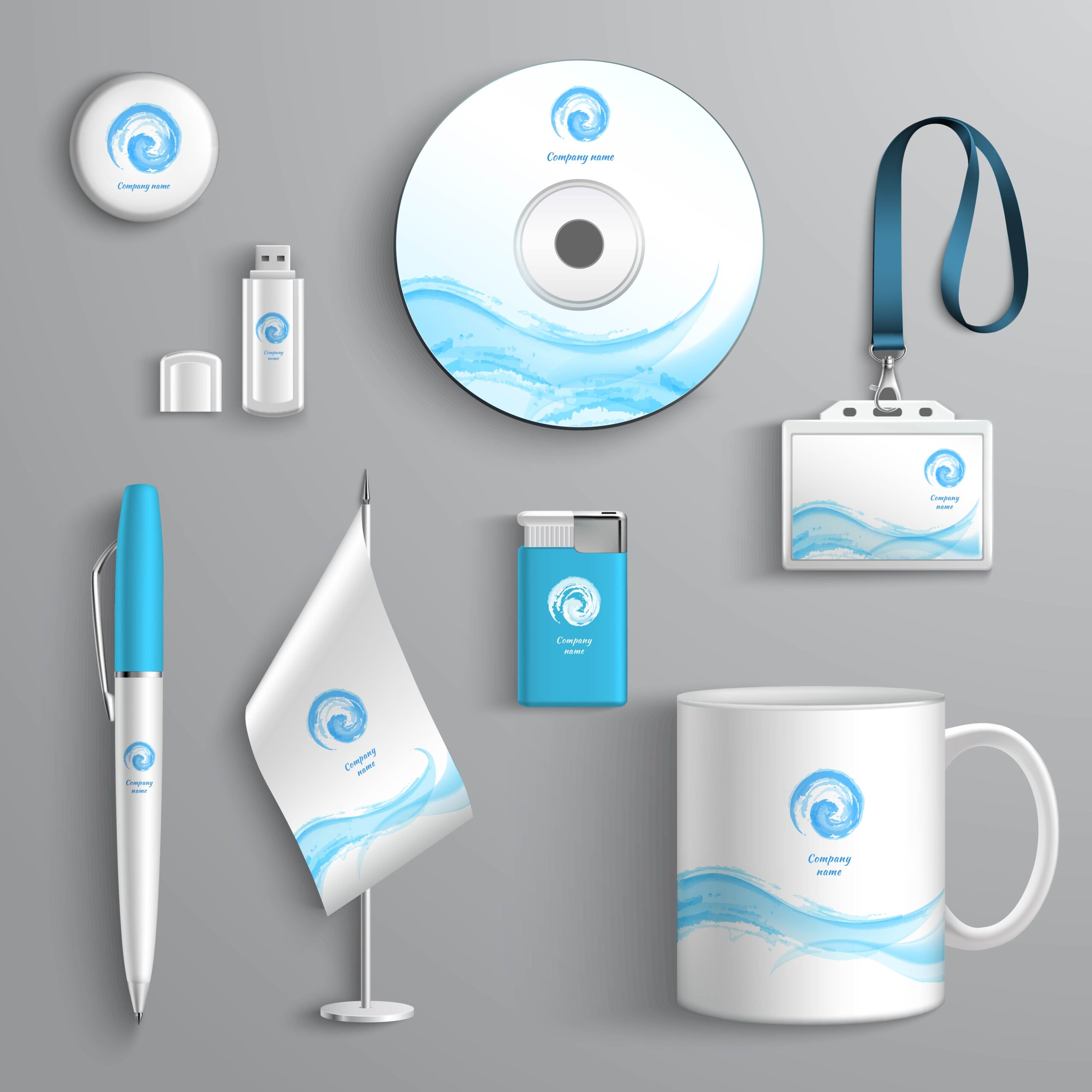 Corporate Identity Design Corporate business identity stationery design elements template isolated vector illustration